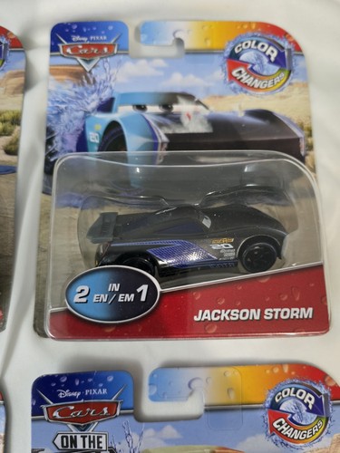 4x Disney Pixar Cars On the Road Color Changers McQueen Jackson Corvette NIP - Picture 3 of 7