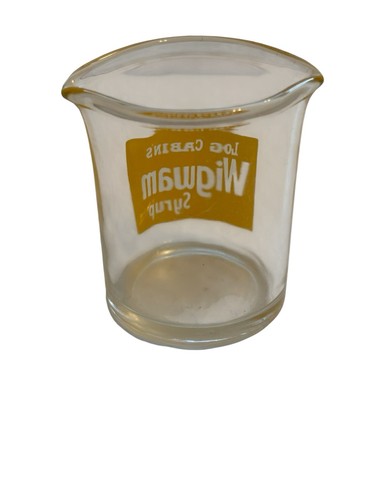 Vtg Log Cabin Wigwam Syrup Glass Cup Advertising Promo 2oz Kitchen Collectibles - Picture 3 of 4