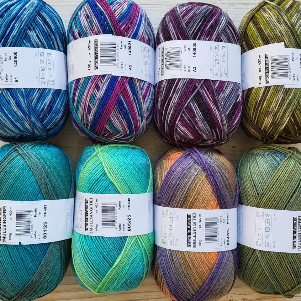 8x100 g Ferner 4-fach Lungauer Sockenwolle & Alpensocks - Bild 2 von 4