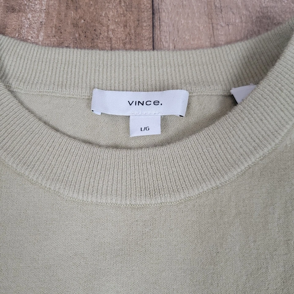 Chaleco Suéter Vince Mujer Grande Marfil Verde Lana Mezcla Cachemira V031579537 Foto 2 de 4