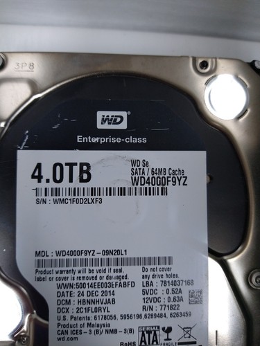 Disque dur SATA 4 To 3,5" Western Digital WD WD4000F9YZ 15% santé - Photo 7/17