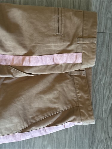 LOT 78 X Barneys New York Men Chino Pants, Size 34, Khaki Tan, Pink Side Ribbon - Picture 4 of 5