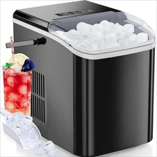 Countertop Ice Maker with Handle - Makes 26.5 lbs of Ice in 24 Hours