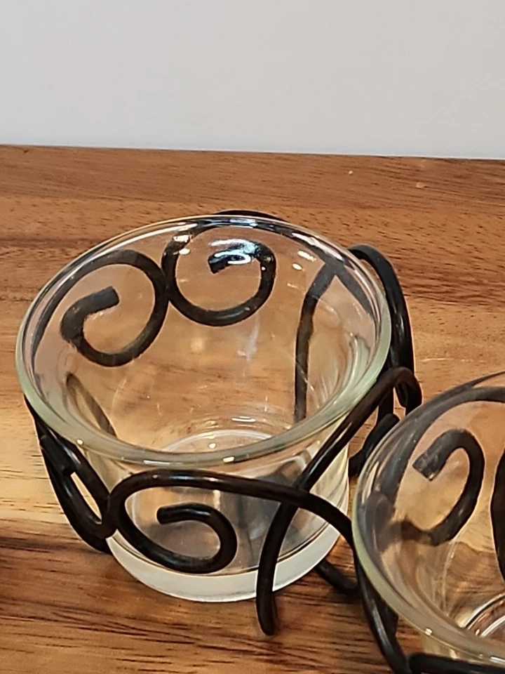 Southern Living Jamestown Votive Metal Glass conjunto de 3 #40642 - Imagem 3 de 4