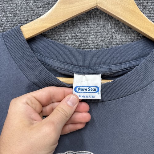 Camisa Pornstar De Colección Para Hombres XL Gris Años 90 Desteñida Divertida Porno Patín Parodia Piensa - Imagen 4 de 10