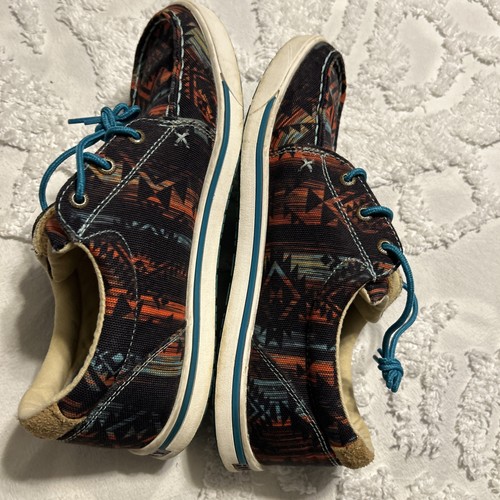 Twisted X Freizeitschuhe Herren Stoff Aztekenmuster Spitze blau Größe 9 Herren - Bild 7 von 10