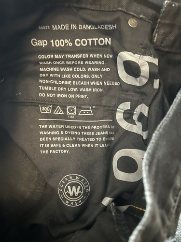 Gap 1969 Herren Boot Cut Blue Jeans Standard 34X34 Biker Black Denim Rockaway - Bild 12 von 14