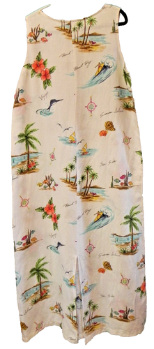 Hot Cotton by Marc Ware Linen Dress Tropical Print size XL - Picture 3 of 6