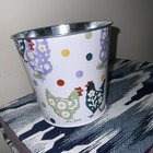 EMMA BRIDGEWATER POLKA DOT & COLOURFUL HENS Small Round Tin Plant/herb Pot