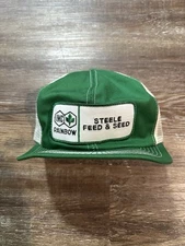 Vintage IMC Rainbow Steele Feed Seed Farm Patch Snapback Mesh K Products Green