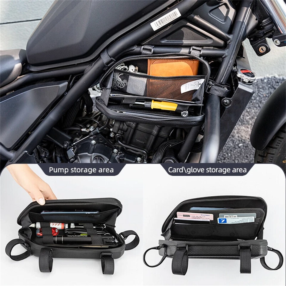 Pair ROCKBROS Motorcycle Side Storage Bag Hard Shell Frame Bags Tool Bag 1.5L - Image 3 of 4