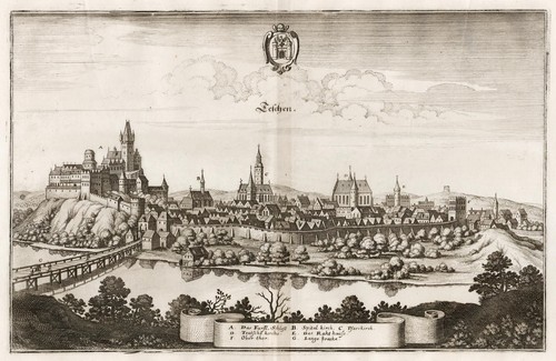 Grabado en cobre Cieszyn Teschen Silesia Polska Polonia Merian 1650 - Imagen 1 de 1
