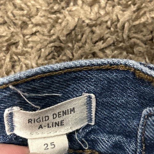 Madewell Womens Skirt Rigid Denim A-Line Blue Jean Size 25 Mini A11 - Picture 3 of 4