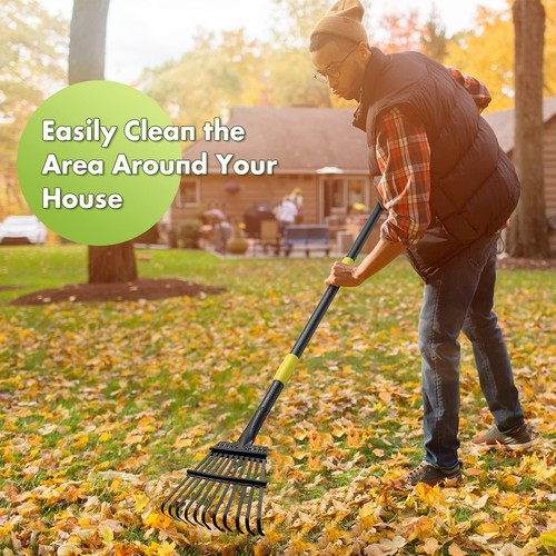 Garden Rake for Leaves Sturdy Small Metal Yard Leaf Rakes for Lawns 78" Lengt... - 第 7/7 張圖片