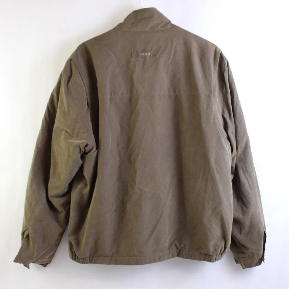 Jaqueta masculina IZOD tamanho grande marrom com zíper - Imagem 2 de 4