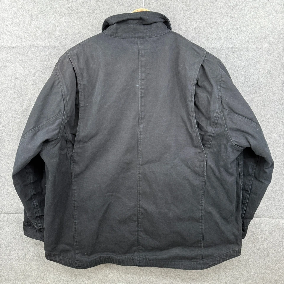 Abrigo chaqueta de trabajo vintage años 90 Dickies Chore manta forrada de lona pato 3XL negro Foto 3 de 4