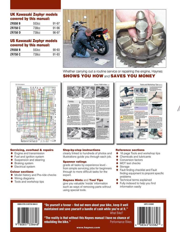 Kawasaki ZR550 & 750 Zephyr Fours (1990-1997) Haynes Repair Manual - Image 2 of 4