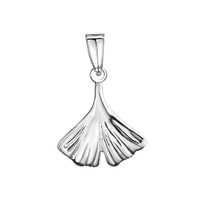 Ginkgo Blatt AnhäNger 375 WeißGold 9 Karat KettenanhäNger Glanz NEU