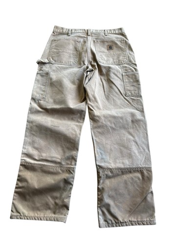 Carhartt Tan Dungaree Carpenter Work Pants Made in USA Double Knee Mens 32x30 - Picture 7 of 10