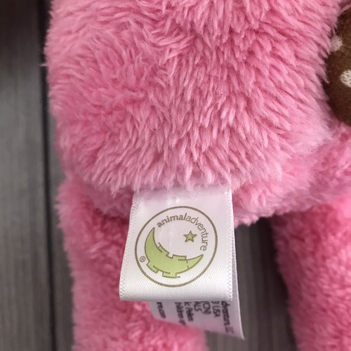 Animal Adventure 14” BUNNY RABBIT Lovey Hot Pink Polka Dots VHTF - Picture 5 of 7