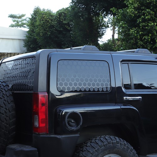 Honeycomb Rear Side Window Vinyl Decals Sticker Fit For Hummer H3 2005-2009 2PCS - Picture 5 of 24