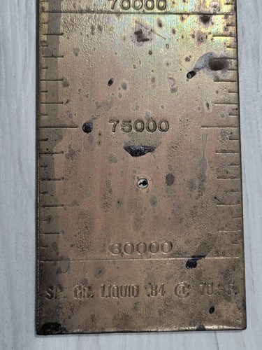VINTAGE SOLID BRASS FLUID LEVEL METER FROM STEEL MILL CLEANOUT STEAMPUNK HEAVY - Picture 2 of 8