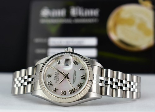 ROLEX - Ladies 18kt White Gold & SS DateJust MOP Roman Dial - 79174 SANT BLANC - Picture 3 of 9
