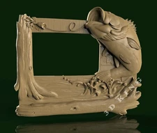 3D STL Model FISHING FRAME for CNC Router Aspire Artcam 3D Printer Engraver Cut