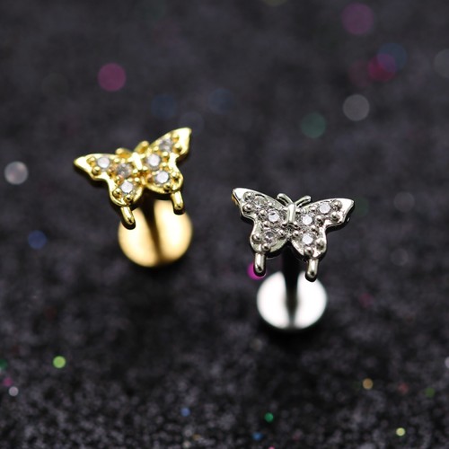 16g Opal Gem Ear Cartilage Lip Ring Bar Stud Flat Back Climber Piercing Earring - Picture 24 of 94