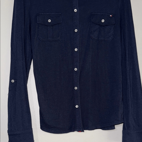 Tommy Hilfiger Blue Casual Button Down Shirt Soft Fabric - Picture 4 of 11