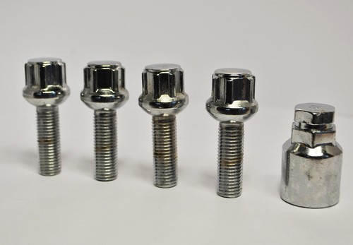 20 x M12 x 1.5, 28mm Thread, Radius Wheel Bolts and Lockers (Silver) - Picture 2 of 4