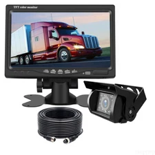 iPoster 7" Monitor 12v 24v 4PIN IR CCD Color Backup Rear View Camera 10m Caravan