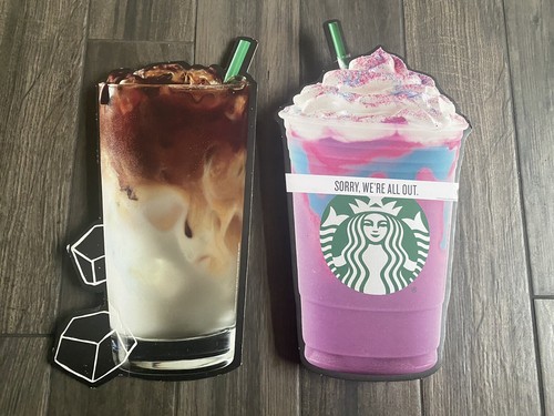 LOT of 2 Starbucks Signs Unicorn Frappuccino Store Promo Signage 2017 Very Rare