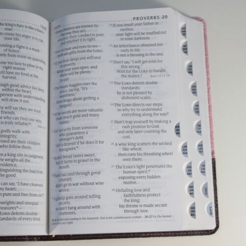 Holy Bible NLT Personal Size Large Print edition - TuTone LeatherLike Pink/Brown - Picture 3 of 3
