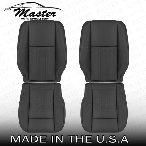Cubiertas de asiento delanteras de cuero negras sólidas para Chrysler Town & Country 2008-2016 - Imagen 24 de 24
