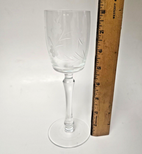 Vintage Crystal Wine Glasses Goblets Floral Etched Tall Elegant Stemware - Picture 5 of 6