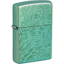Zippo Lighter Map Armor Design Metal Construction Refillable and Windproof 48917
