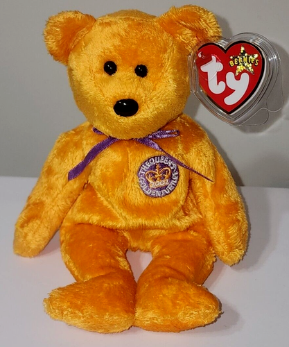 Ty Beanie Baby CELEBRATIONS the Queen's Golden Jubilee Bear (UK Exclusive) MWMTs - Picture 2 of 8