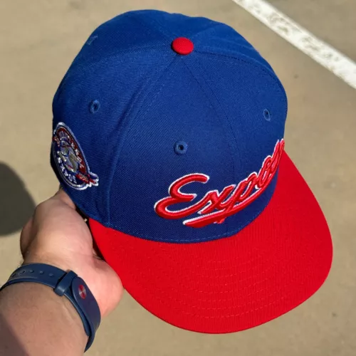USED 1/8 Blue Montreal Toronto Expos 25th Anniversary 59fifty New Era Fitted Hat