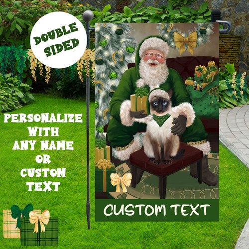 Siamese Cats Garden Flag Personalized Double Sided Christmas Many Designs NWT - Bild 1 von 63