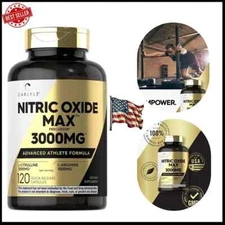 Nitric Oxide Supplement 3000mg 120 Caps Pre-Workout with L-Arginine L-Citrulline