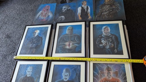 Portfolio of bespoke Horror & Sci-fi drawings/paintings, some framed, Hellraiser - Picture 9 of 15