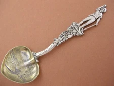 Sterling Silver Souvenir Spoon figural Miner Prospector SUTTERS MILL Nevada City