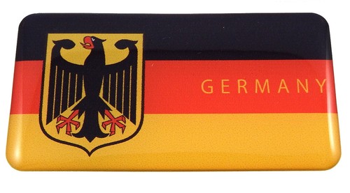 Germany German Deutschland flag domed decal 3D sticker emblem 2.6" setof 1 or 2 - Imagen 2 de 5