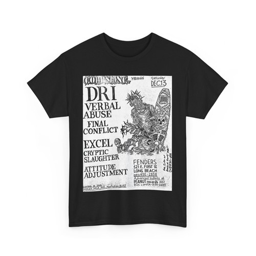DRI Vintage Punk Rock Flyer Unisex Heavy Cotton Tee - Picture 4 of 25