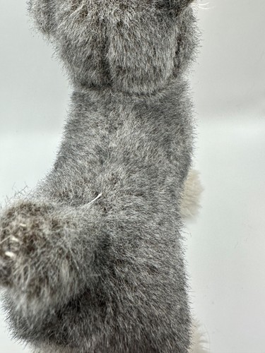 Vintage realistischer Plüsch/gefüllter Miniatur Schnauzer Welpe Hund mit Ohrschleife 10 Zoll - Bild 10 von 15