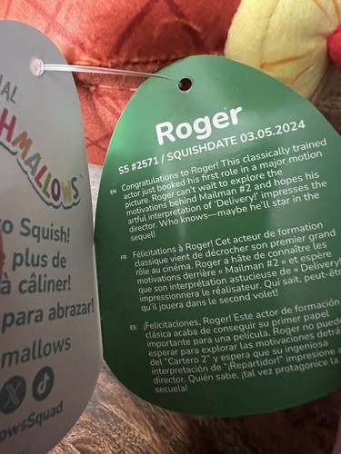 Peluche Squishmallow Roger the Christmas Jam 5 pulgadas NUEVO con etiquetas vacaciones 2024 - Imagen 6 de 6