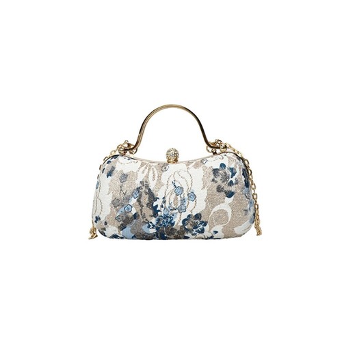 Chain Strap Crossbody Bag Embroidered Single Shoulder Bag Banquet Bag Party - Picture 14 of 17