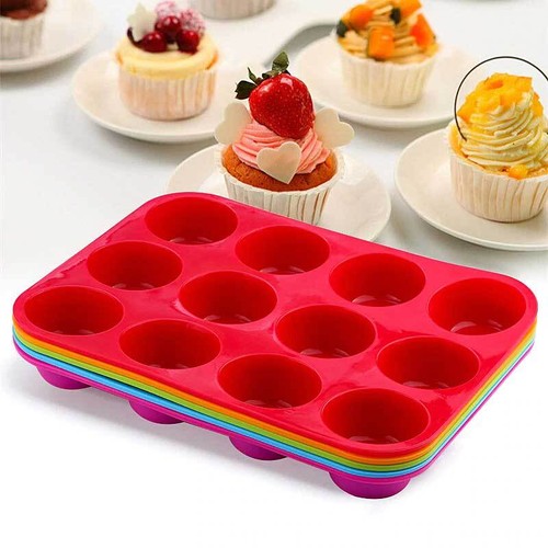 Muffinform Silikon Backform Kuchenform Muffinförmchen Cup Cake 12 er Form Backen - Bild 7 von 22
