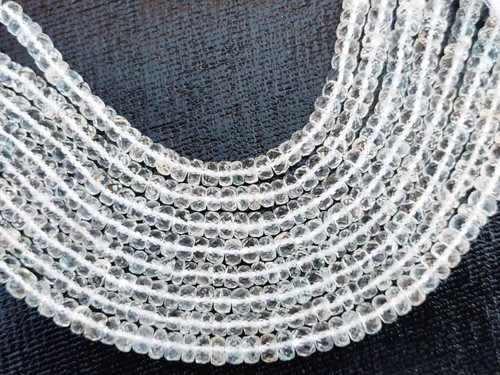 AAA++ Cristal Natural Cuarzo Facetado Rondelle Forma Piedras Preciosas Cuentas Sueltas 12" - Imagen 4 de 8